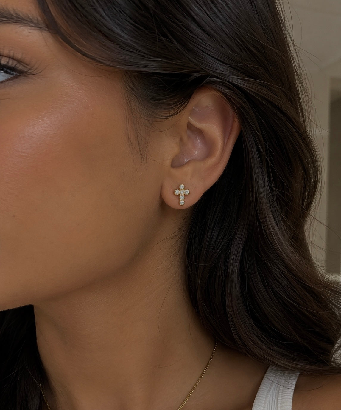 Cross circonia studs